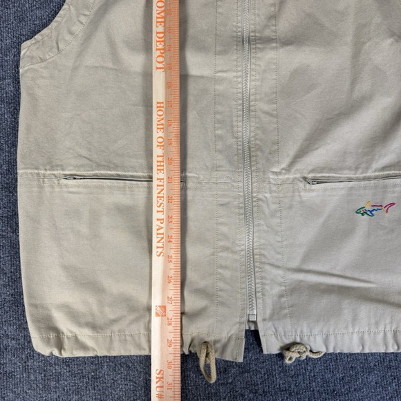 Vintage Greg Norman Full Zip Golf Vest Mens Medium Beige Tan - Picture 4 of 6